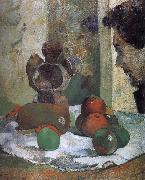 Paul Gauguin There is still life portrait side of the lava France oil painting artist